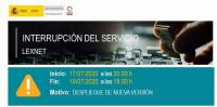 INTERRUPCION SERVICIO LEXNET